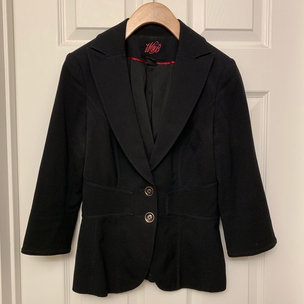 White House Black Market Black 3/4 Sleeve Jacket